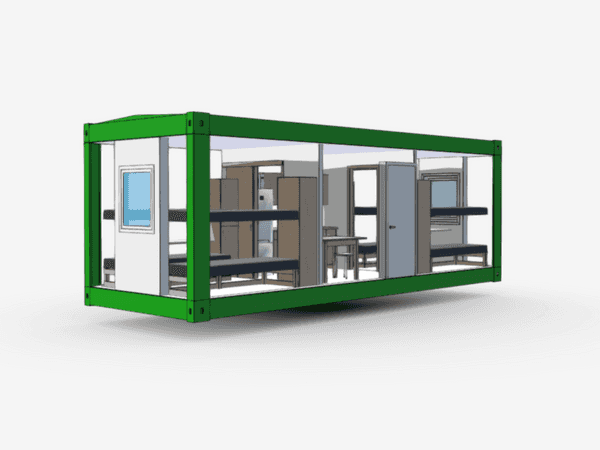 Визуализация 3D модели жилого вагон-дома на 8 человек