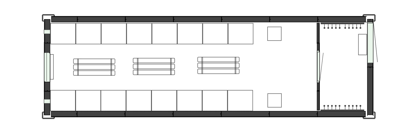 Планировочное решение для Блок-контейнер для сушилки на 32 кабинки