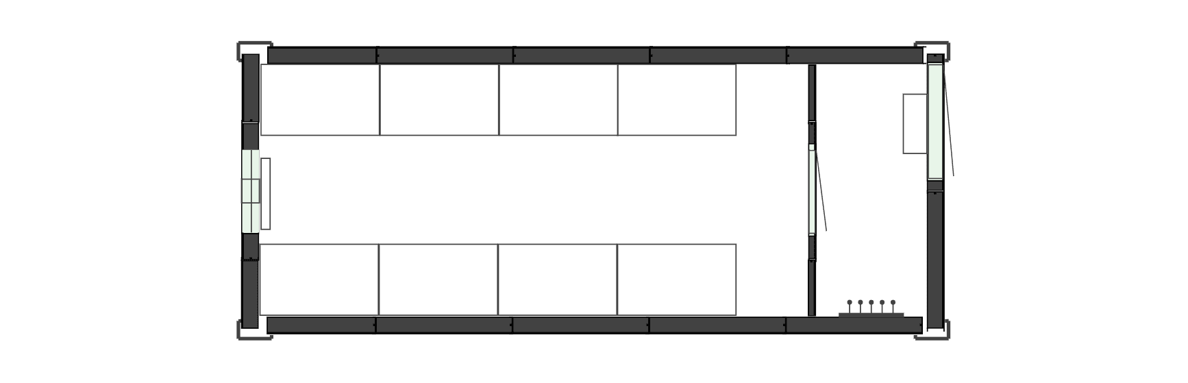 Планировочное решение - Блок-контейнер для склада 6х2,5